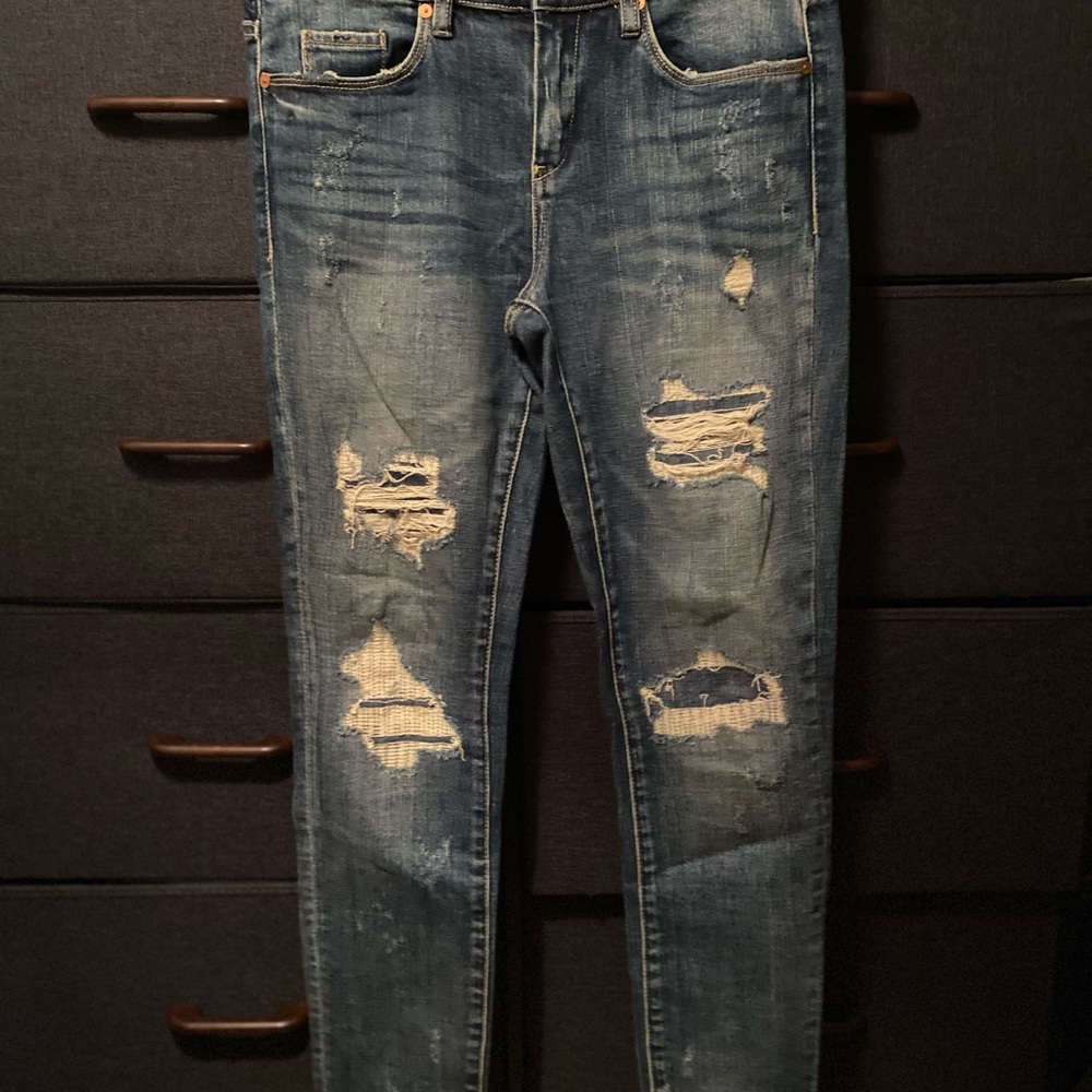 Blank NYC Blue Skinny Distressed Jeans